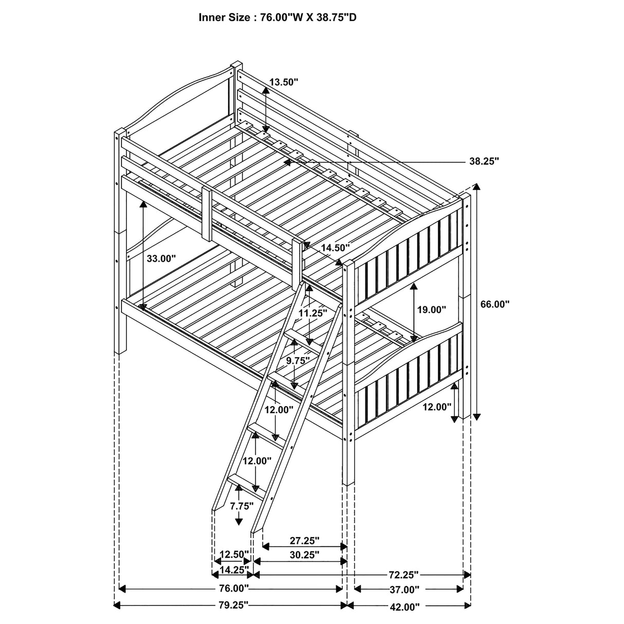 Twin / Twin Bunk Bed - Arlo Twin Over Twin Bunk Bed with Ladder Espresso