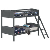 Twin / Twin Bunk Bed - Arlo Twin Over Twin Bunk Bed with Ladder Grey