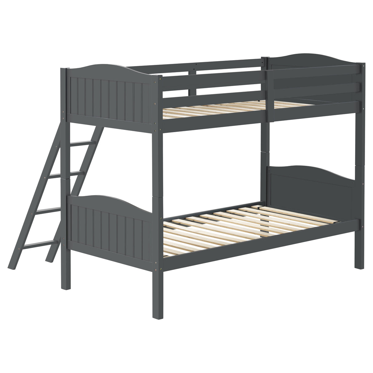 Twin / Twin Bunk Bed - Arlo Twin Over Twin Bunk Bed with Ladder Grey