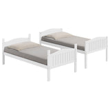 Arlo Twin Over Twin Bunk Bed with Ladder White | Coaster - 405053WHT - Home Elegance USA - 5