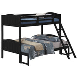 Twin / Full Bunk Bed - Arlo Twin Over Full Bunk Bed with Ladder Black