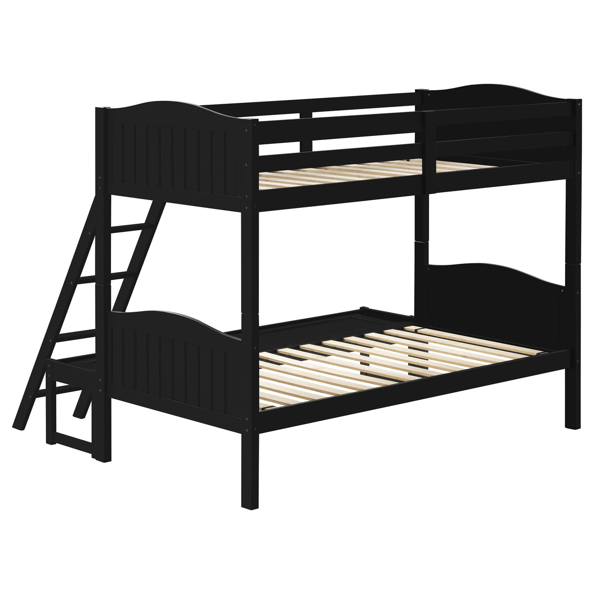 Twin / Full Bunk Bed - Arlo Twin Over Full Bunk Bed with Ladder Black