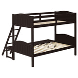 Arlo Twin Over Full Bunk Bed with Ladder Espresso | Coaster - 405054BRN - Home Elegance USA - 4