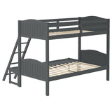 Twin / Full Bunk Bed - Arlo Twin Over Full Bunk Bed with Ladder Grey