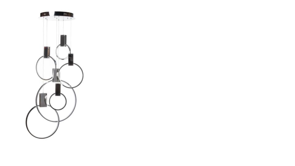 Hong Kong LED Circular Chandelier // Matte Black  | Finesse