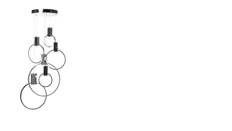Hong Kong LED Circular Chandelier // Matte Black  | Finesse - sold by Home Elegance USA