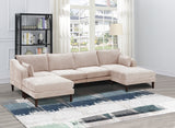 Modern Gorgeous 6pcs Modular Sectional Set Armless Chairs One Arm Chair Ottoman U-Shaped Couch Living Room Furniture