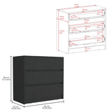 Beloit 3 Piece Bedroom Set, Nightstand + Dresser+ Armoire, Black - sold by Home Elegance USA
