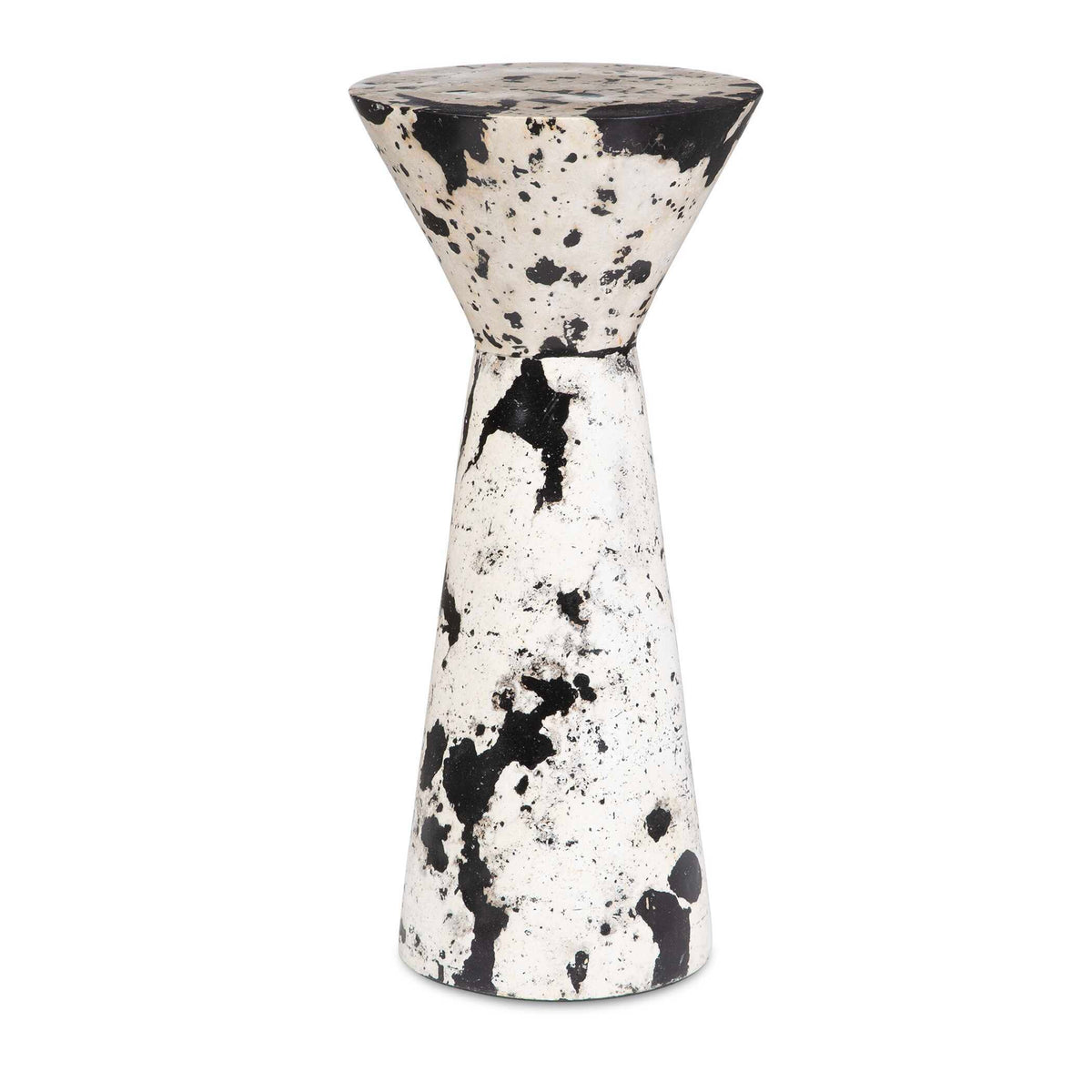 Lenora Stone Drink Table - Black / White by Uttermost - View 1