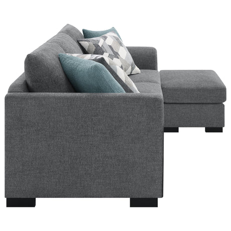 Pacheco Grey Upholstered Sleeper Sectional Chaise Sofa - sold by Home Elegance USA