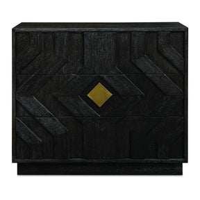 Faulkner 3 Drawer Modern Chest - Black by Uttermost - View 1