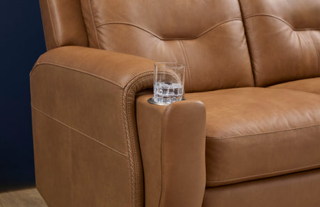 Felix Power Reclining Sofa With Power Headrest, Lumbar, Heat & Massage - Toasted Almond | Flexsteel