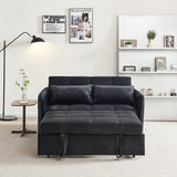 55.5" Twins Pull Out Sofa Bed Black Velvet - W1097104078 - image - 7