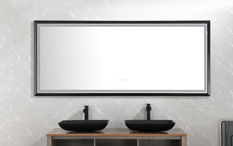 88 in. W x 38 in. H Super Bright Led Bathroom Mirror with Lights, Metal Frame Mirror Wall Mounted Lighted Vanity Mirrors for Wall, Anti Fog Dimmable Led Mirror for Makeup, Horizontal/Verti - W127264401 - image - 9