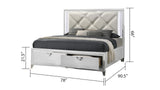 Prism Modern Style King 4PC Bedroom Set with LED Accents & V-Shaped handles - Home Elegance USA