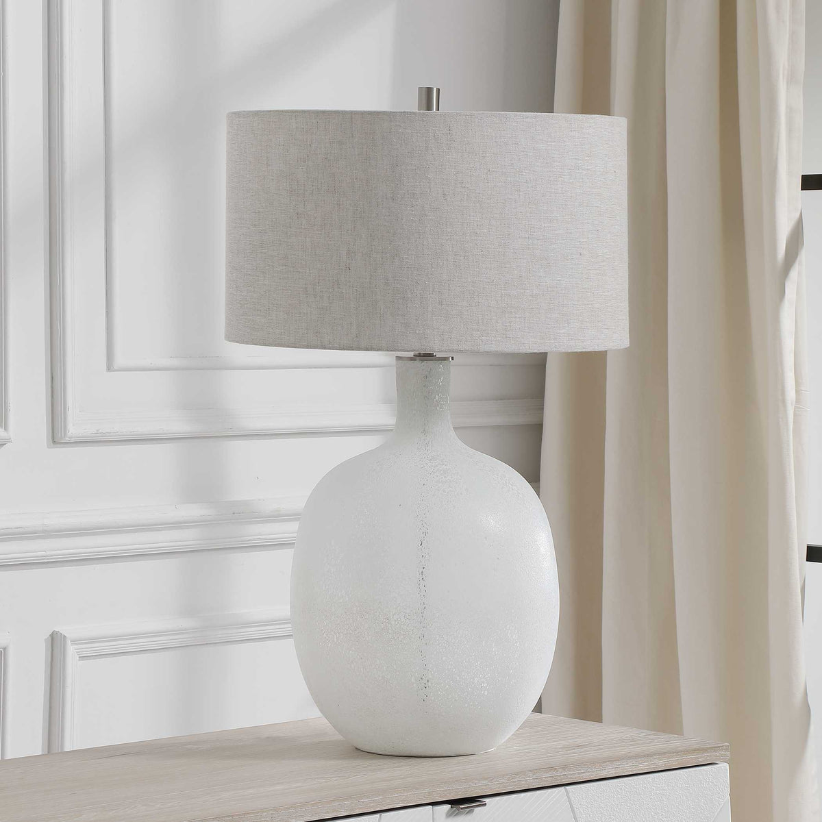Whiteout Mottled Glass Table Lamp by Uttermost - View 3