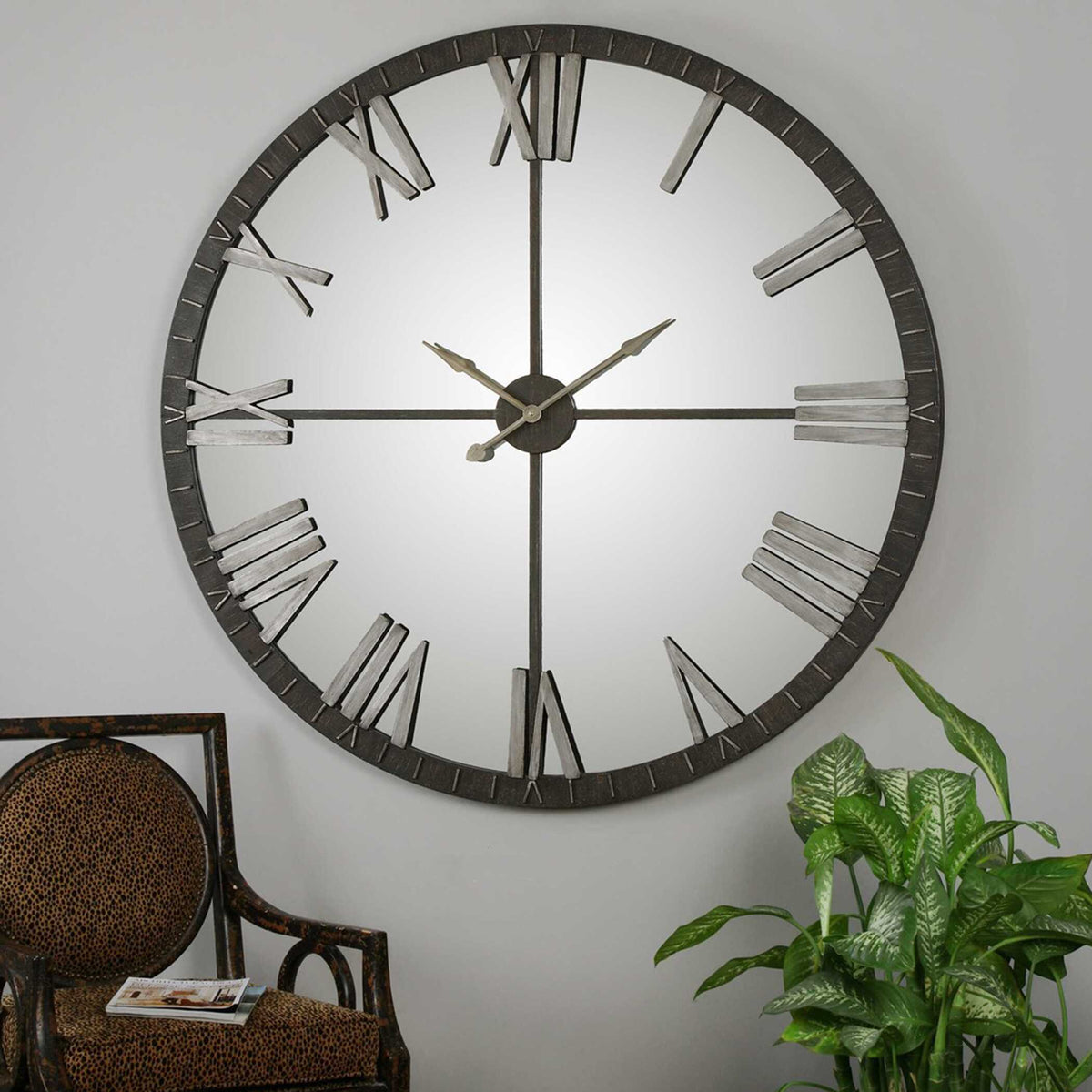 Amelie Large Wall Clock - Bronze / Silver by Uttermost - View 3