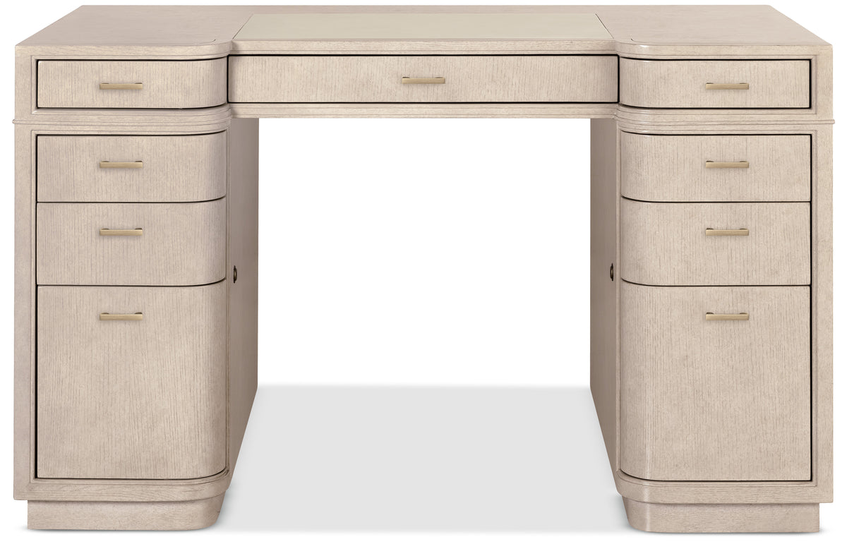 Knee-Hole Desk Polished Limestone - Beige by Hooker Furniture - View 7