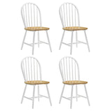 Side Chair - Cinder Windsor Side Chairs Natural Brown and White (Set of 4)