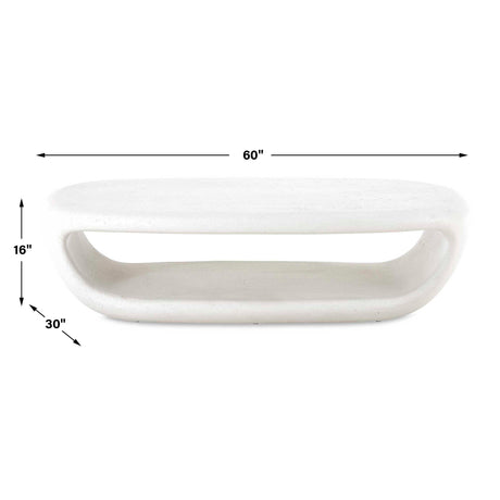 Leyton Outdoor Coffee Table - White by Uttermost - View 8