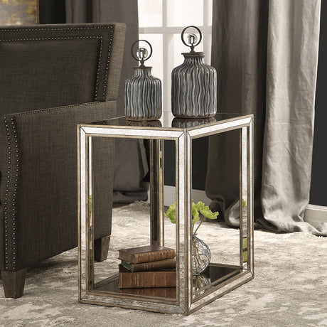 Julie Mirrored End Table - Silver by Uttermost - View 2