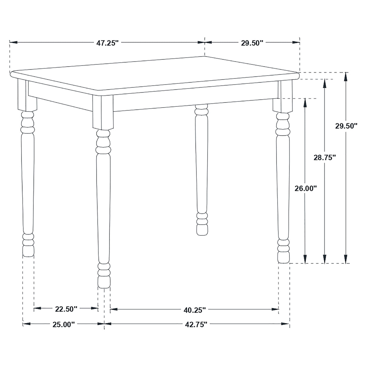 Dining Table - Taffee Rectangle Dining Table Natural Brown and White