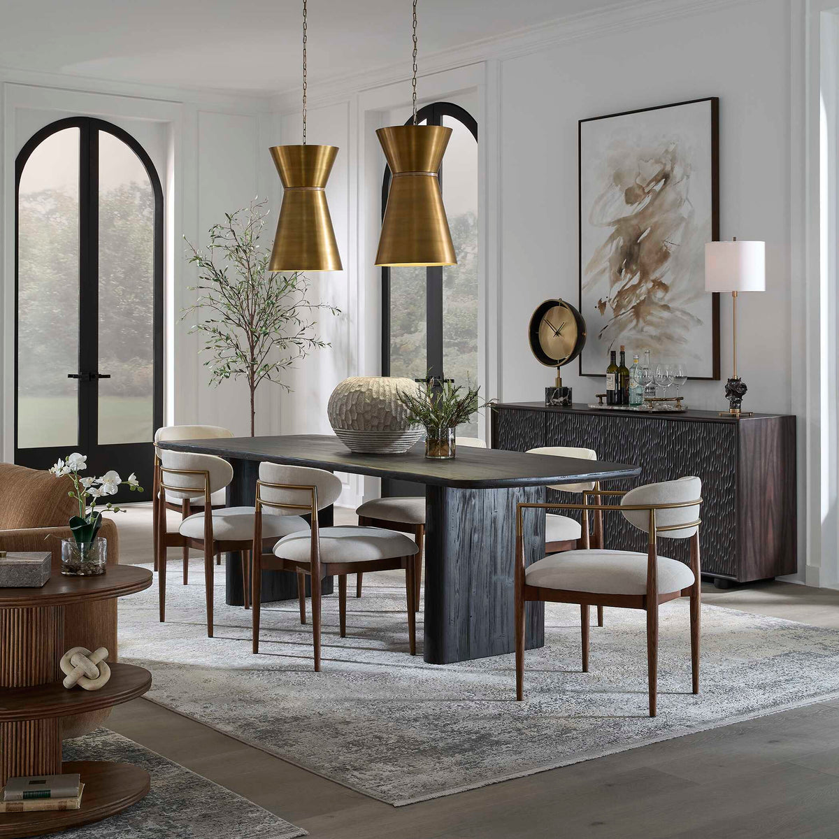 Kirin Reclaimed Fir Dining Table - Black by Uttermost - View 2