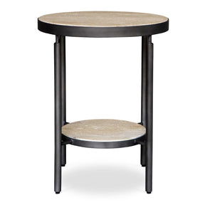 Dauntless Side Table Travertine - Black / Beige by Uttermost - View 1