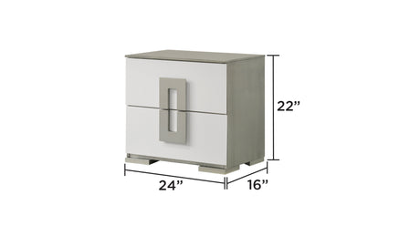 Olivia Contemporary Style 4 Pc Full Bedroom Set with LED Headboard Made with Wood in White (CA Inventory) - sold by Home Elegance USA
