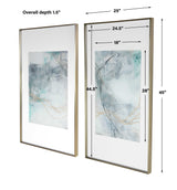 Undulating Oro Abstract Prints (Set of 2) - Blue / White by Uttermost - View 6