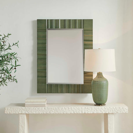Quincey Mirror - Green by Uttermost - View 2