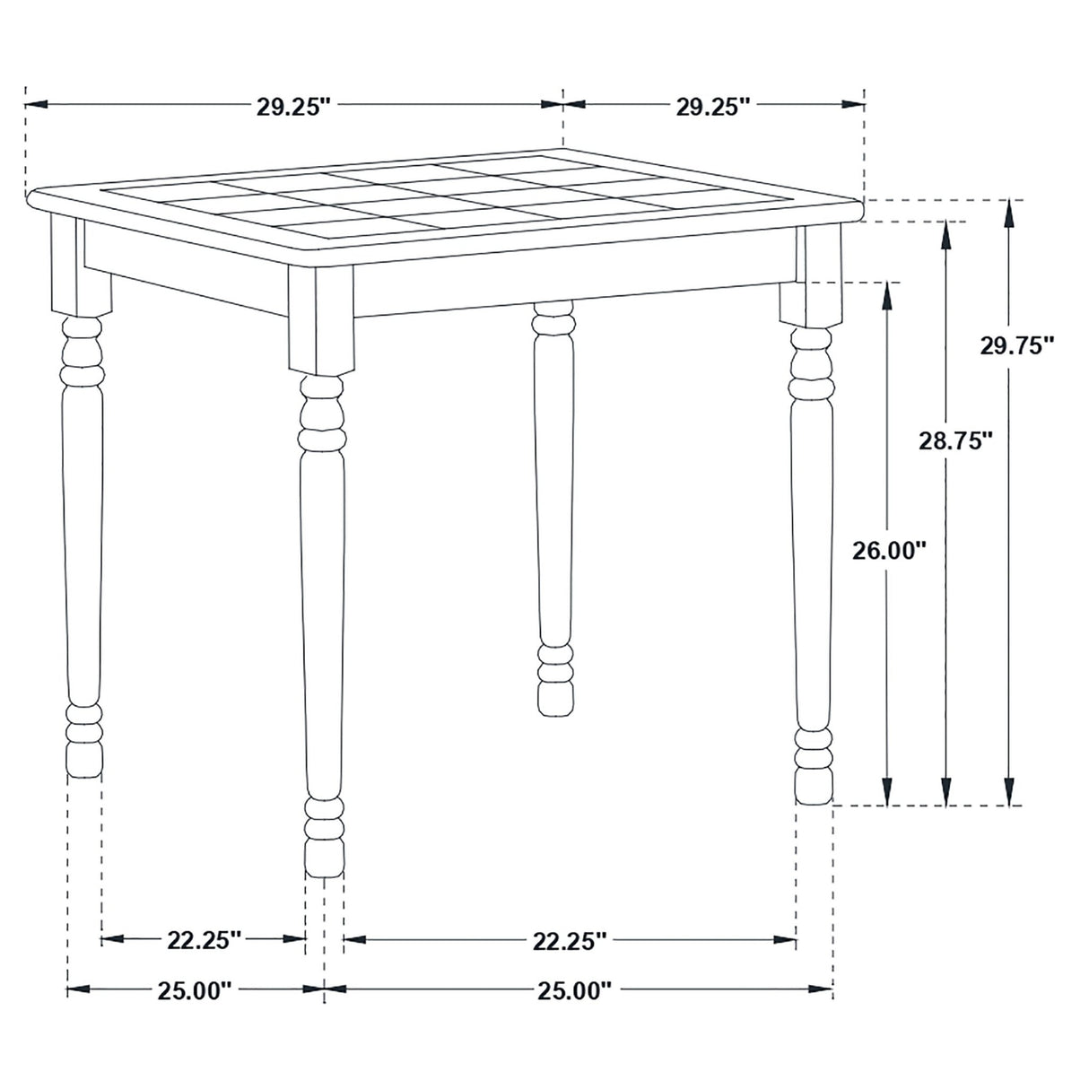 Carlene 5 - piece Square Dining Table Natural Brown and White | Coaster | Home Elegance USA