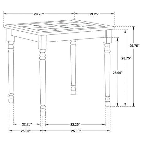 Carlene 5 - piece Square Dining Table Natural Brown and White - 4191 - S5 - image - 8