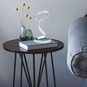 Hamburg Chrome Table Lamp // LED Strip & Dimmable Switch  | Finesse -  Home Elegance USA