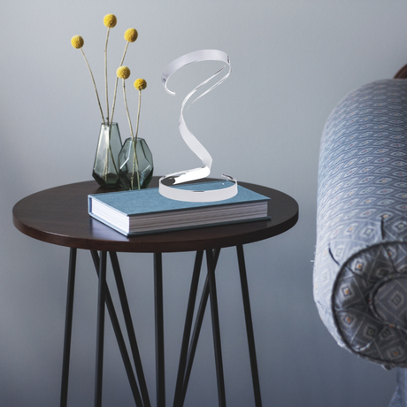 Hamburg Chrome Table Lamp // LED Strip & Dimmable Switch  | Finesse -  Home Elegance USA