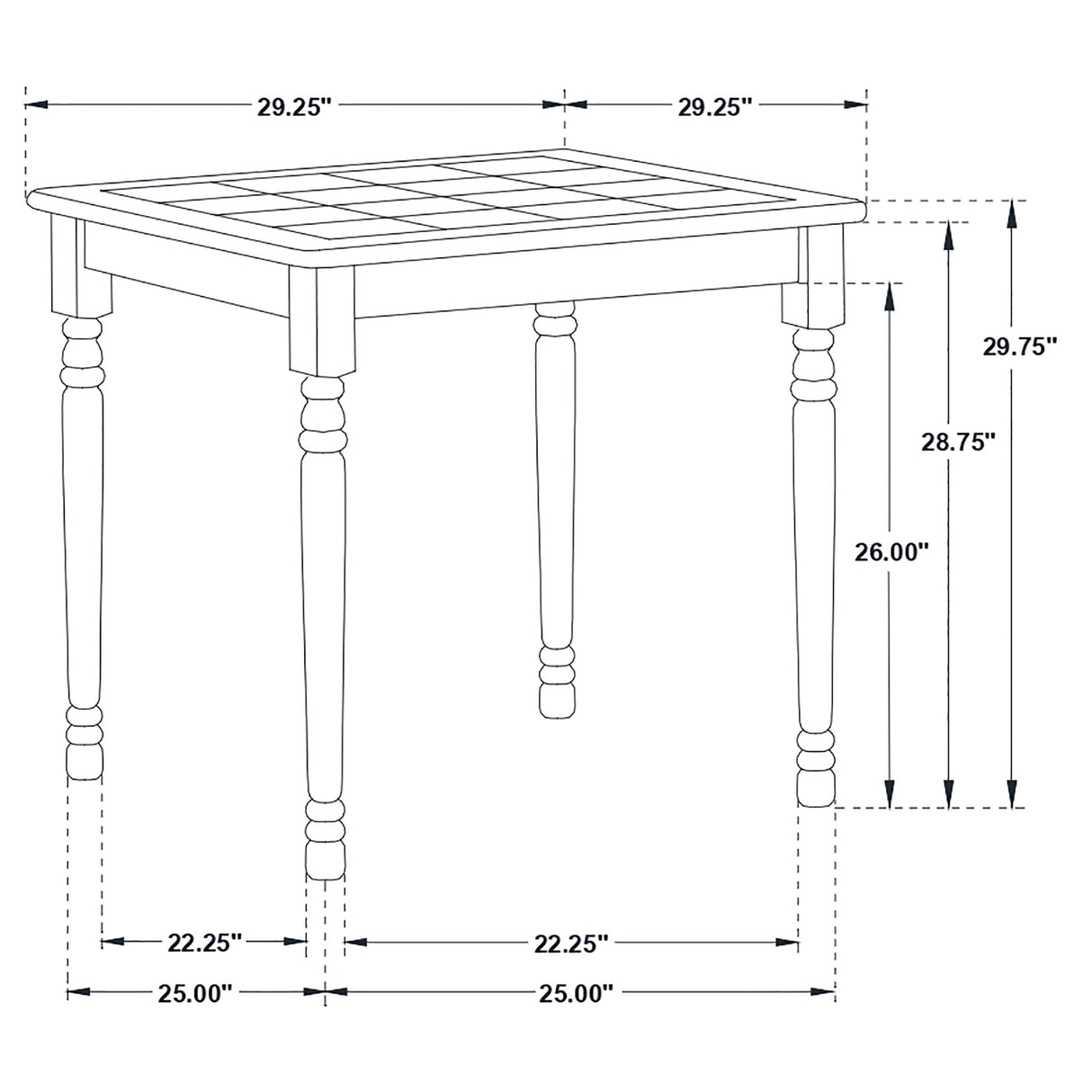 Dining Table - Carlene Square Top Dining Table Natural Brown and White