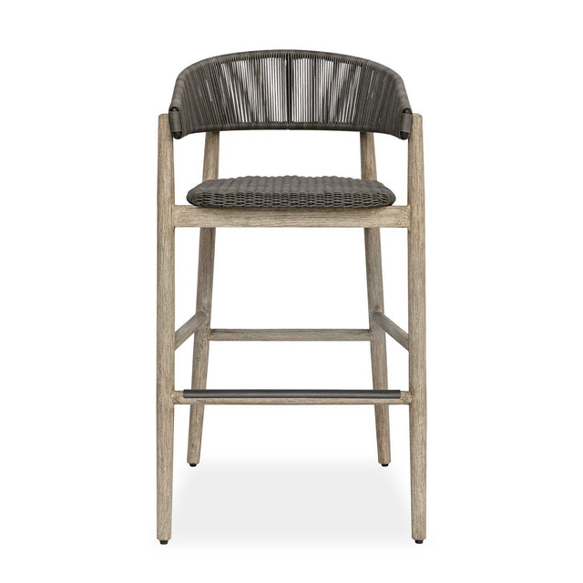 Dermott Outdoor Bar Stool - Light Brown / Dark Gray by Uttermost - View 1