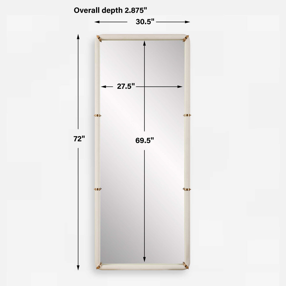 Cyprus Dressing Mirror - White by Uttermost - View 7