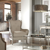 Chalina High Back Armchair - White / Dark Brown by Uttermost - View 4