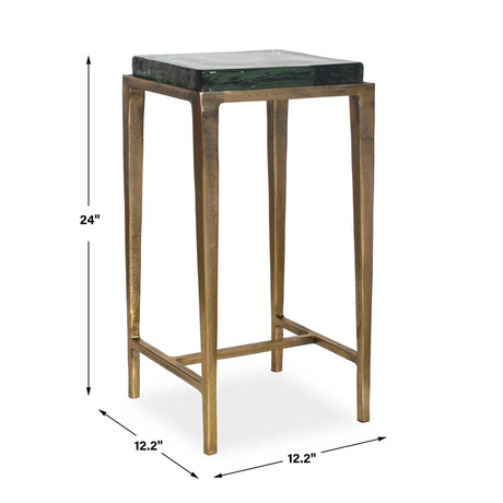 Preston Square Accent Table Brass,Gold - Black / Gold by Uttermost - View 3