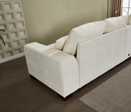 Modern Sectional Sofa Couch with Console,USB Charging Port,Reading Light,Cup Holder, Beige - sold by Home Elegance USA