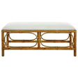 Laguna Fabric Rattan Bench - Light Brown / White by Uttermost - View 1