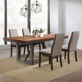 Holloway Natural Walnut and Grey 5-piece Dining Set - sold by Home Elegance USA