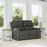 Linden Power Reclining Loveseat With Power Headrests & Lumbar - Charcoal | Flexsteel