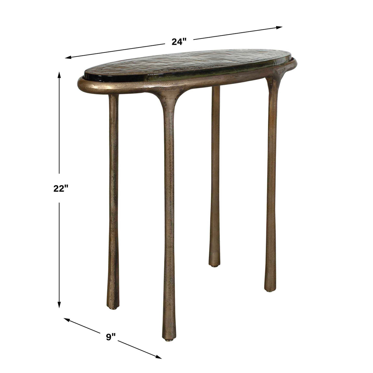 Ata Oval Accent Table Brass - Gold by Uttermost - View 6