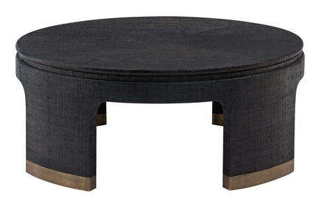 Dubois Cocktail Table Woven Raffia Black Finish – Bernhardt - sold by Home Elegance USA