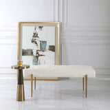 Olivier Bench - White / Gold by Uttermost - View 2