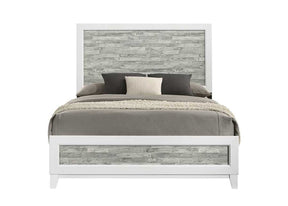 Modern/Contemporary Style Queen Panel Bed 1pc Gray & White Finish Wooden Bedroom Furniture Headboard Footboard