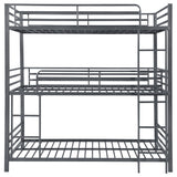 Twin / Twin / Twin Triple Bunk Bed - Maynard Metal Triple Twin Bunk Bed Gunmetal