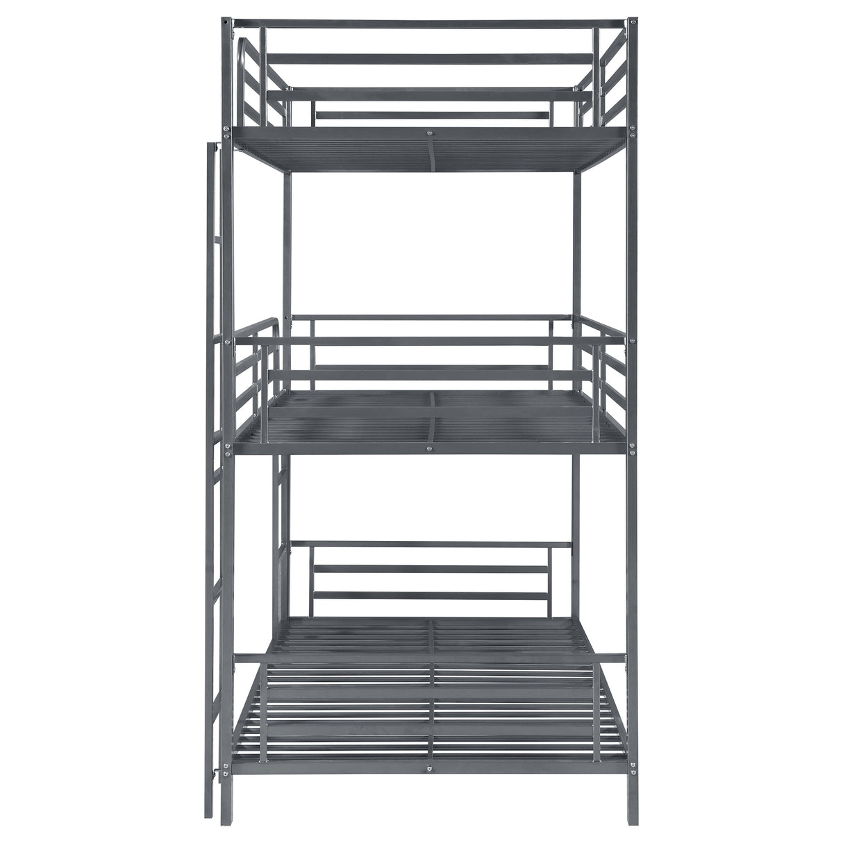 Twin / Twin / Twin Triple Bunk Bed - Maynard Metal Triple Twin Bunk Bed Gunmetal